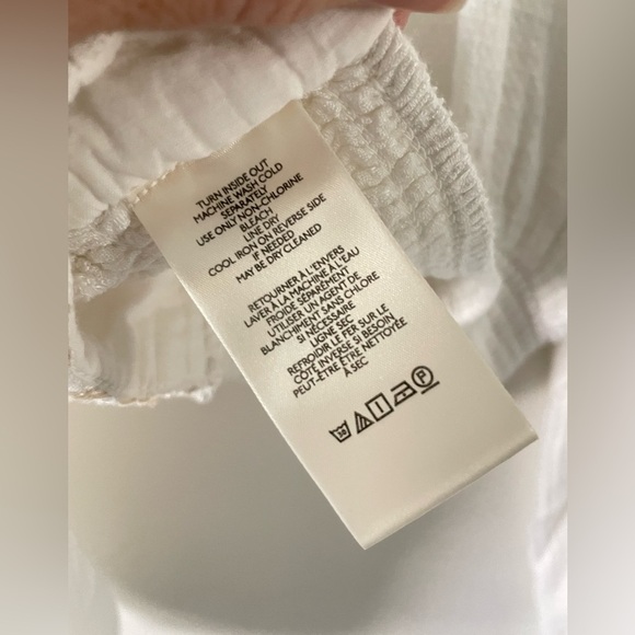 New! Free People Sexy Cropped Boho Peasant Blouse Ivory Embroidered Size S Lace - Picture 6 of 6